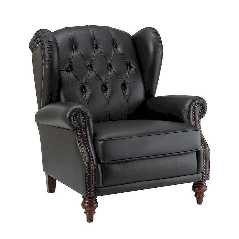 Alex Classic Leather Armchair with Nailhead Trim by HULALA HOME