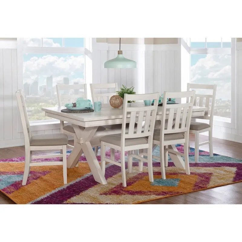 Chester Rustic Wood Farmhouse 7 Piece Dining Set