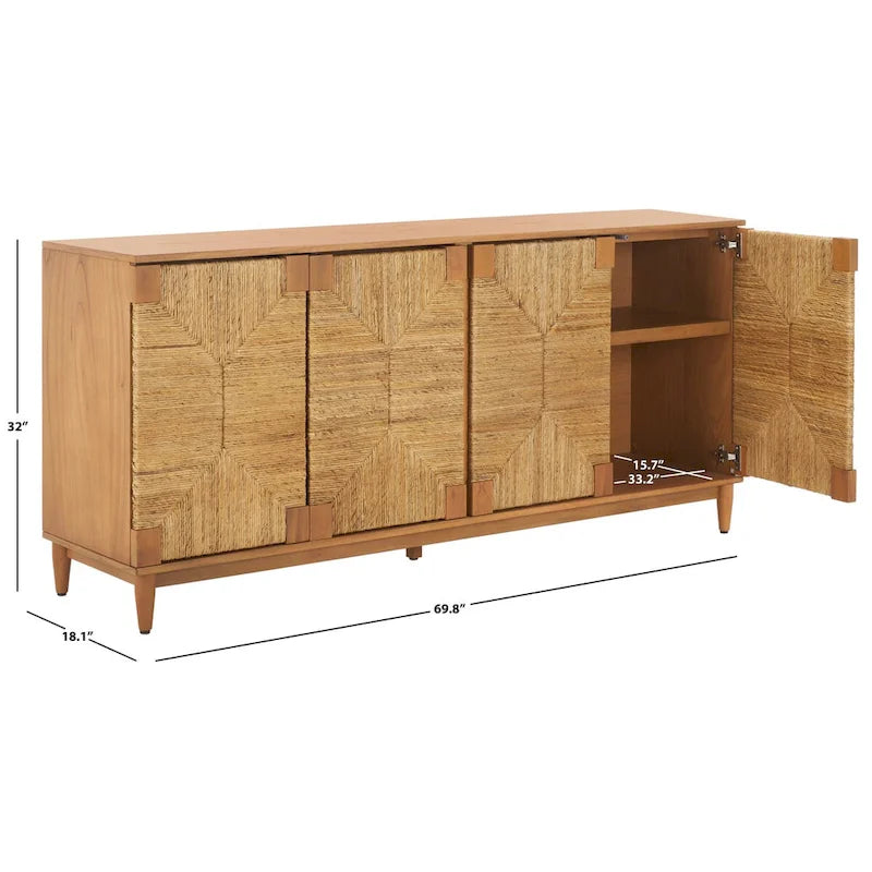 Couture Nedime Banana Stem 4-Door Sideboard - 69.8 In. W x 18.1 In. D x 32 In. H - 70Wx32Dx18H