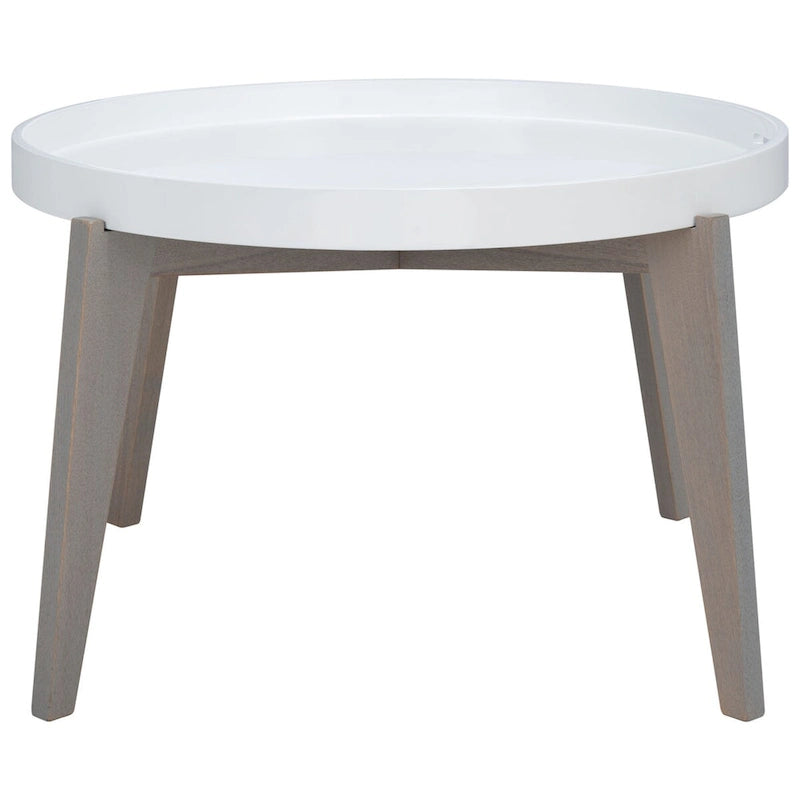 SAFAVIEH Sharron White/ Grey Lacquer End Table - 0 - 32 x 32 x 18 - 32Wx32Dx18H