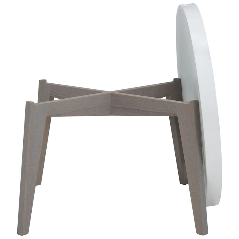 Sharron White/ Grey Lacquer End Table - 0 - 32 x 32 x 18 - 32Wx32Dx18H