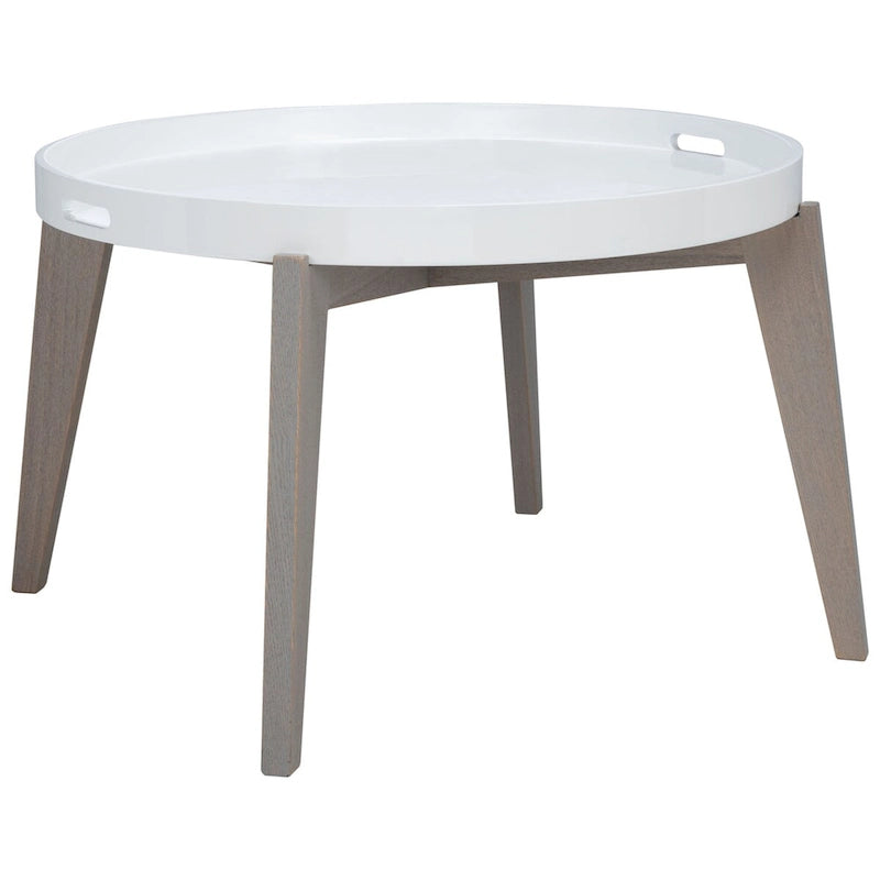 Sharron White/ Grey Lacquer End Table - 0 - 32 x 32 x 18 - 32Wx32Dx18H