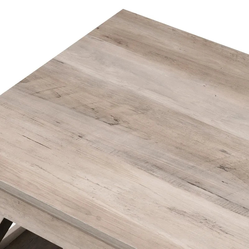 Pellebant 2-Tier Coffee Table Center Table Tea Table with Storage Shelf