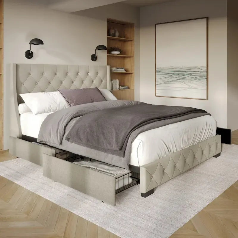 Olympia Full Tufted Upholstered Storage Platform Bed