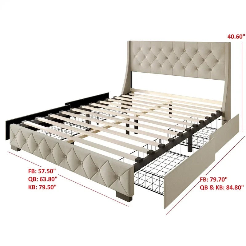 Olympia Full Tufted Upholstered Storage Platform Bed