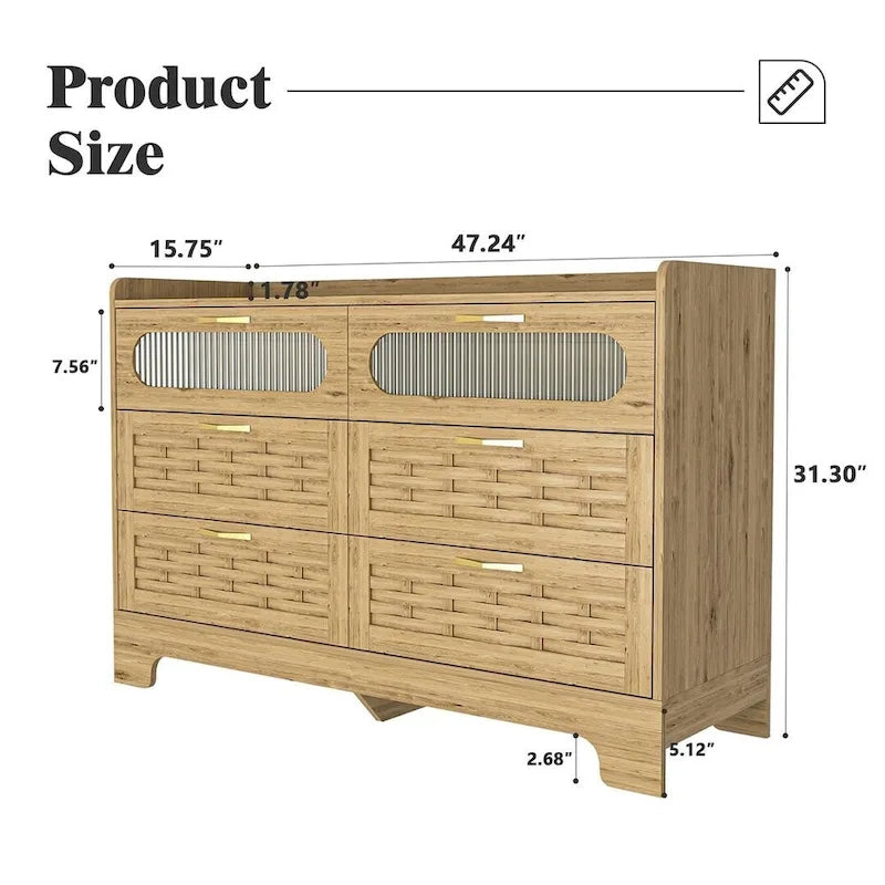 Versatile Farmhouse Storage Dresser Chest of Drawers for Bedroom