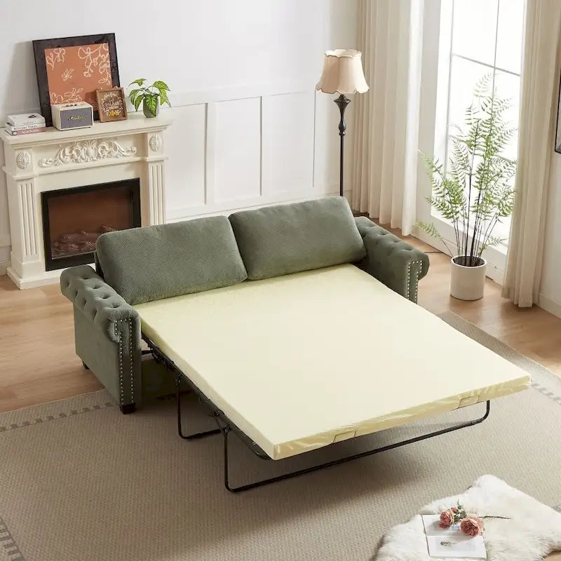 83.8 Convertible 2-in-1 Pullout Polyester Sleeper Sofa Bed