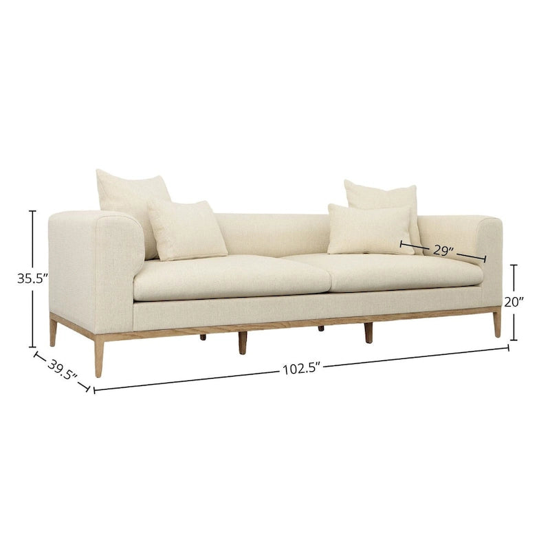 Dora 103 Upholstered Sofa, Beige
