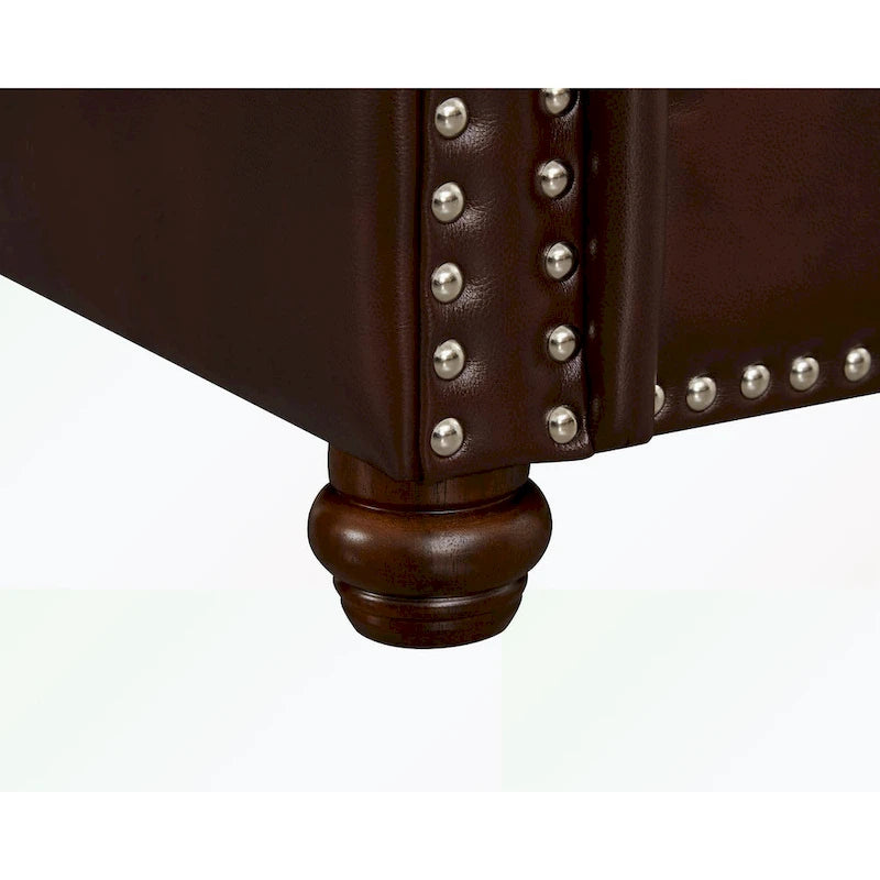 3 Seat Sofa with Rubber wood Legs and Nails finish