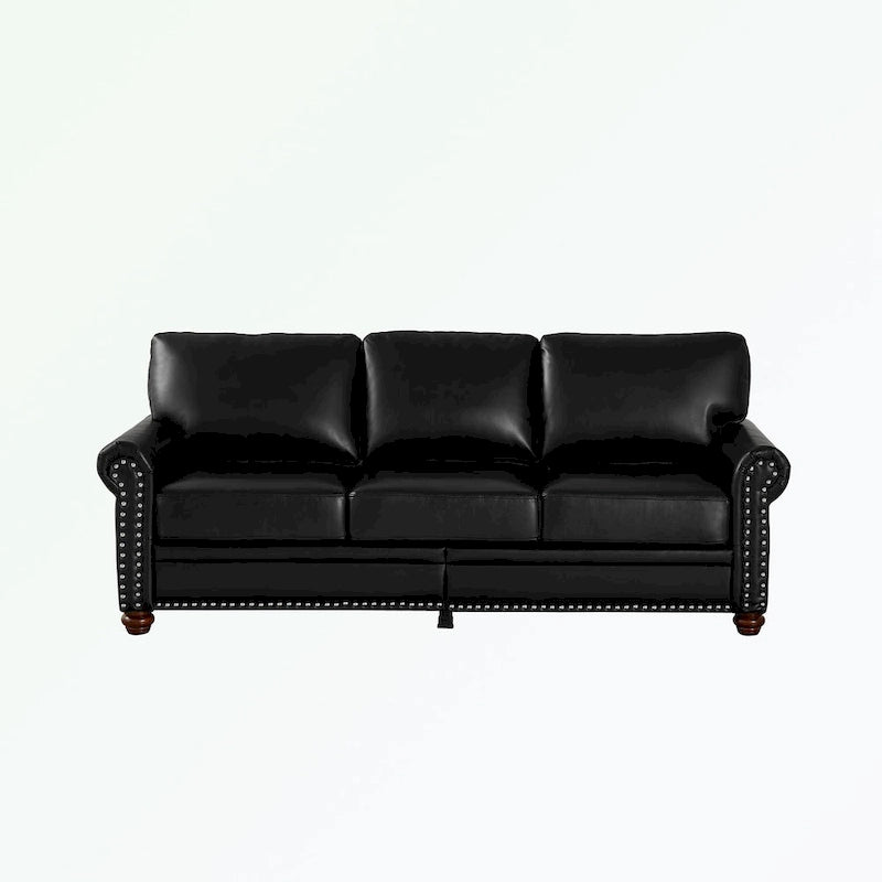 3 Seat Sofa with Rubber wood Legs and Nails finish
