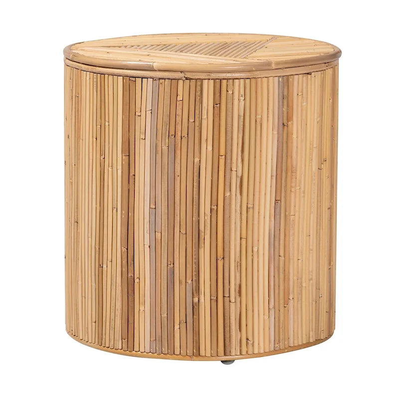 Milagra Modern Bohemian Natural Rattan End Table