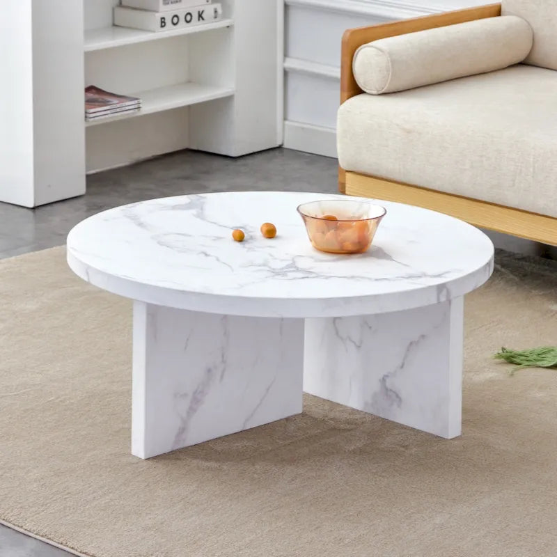 This round coffee table is suitable for small spaces and living rooms.