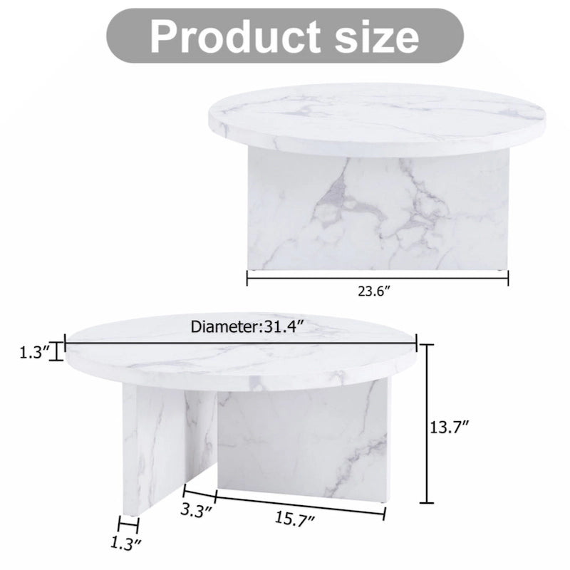 This round coffee table is suitable for small spaces and living rooms.