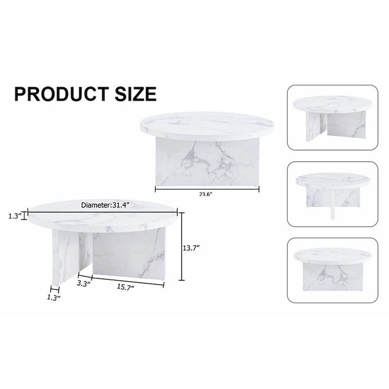 This round coffee table is suitable for small spaces and living rooms.