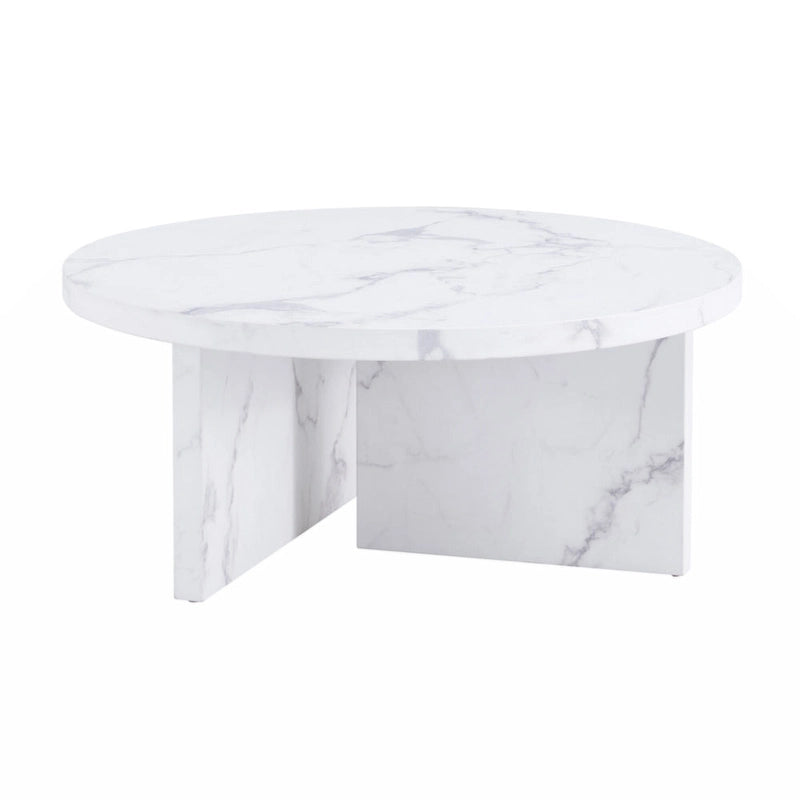 This round coffee table is suitable for small spaces and living rooms.