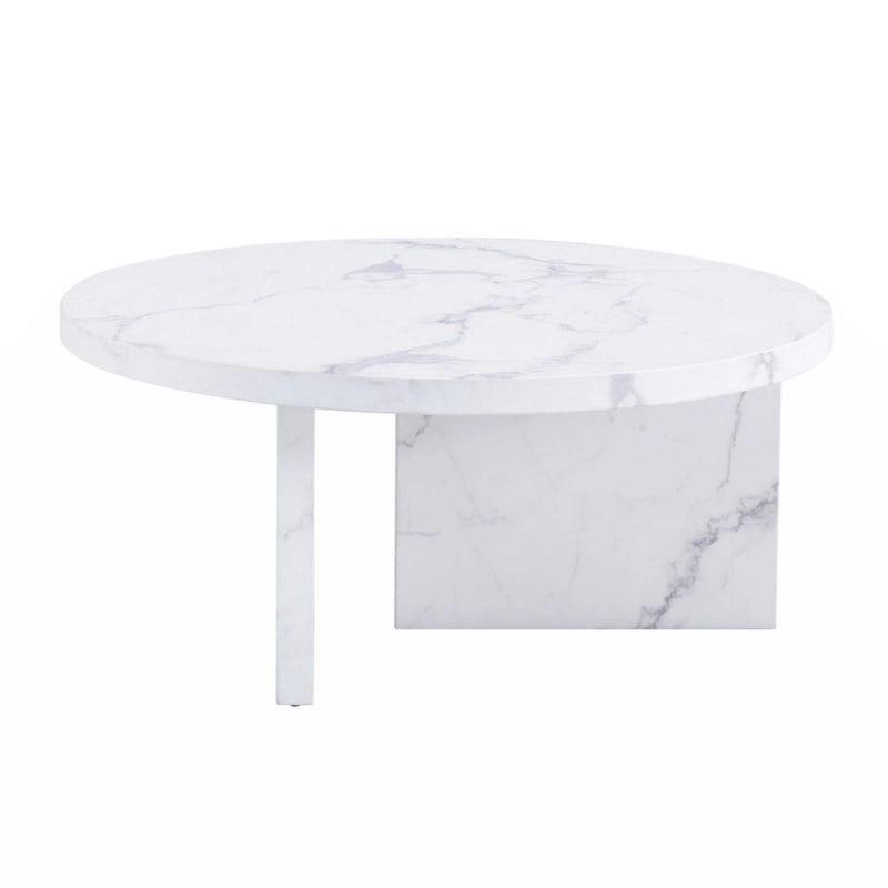 This round coffee table is suitable for small spaces and living rooms.