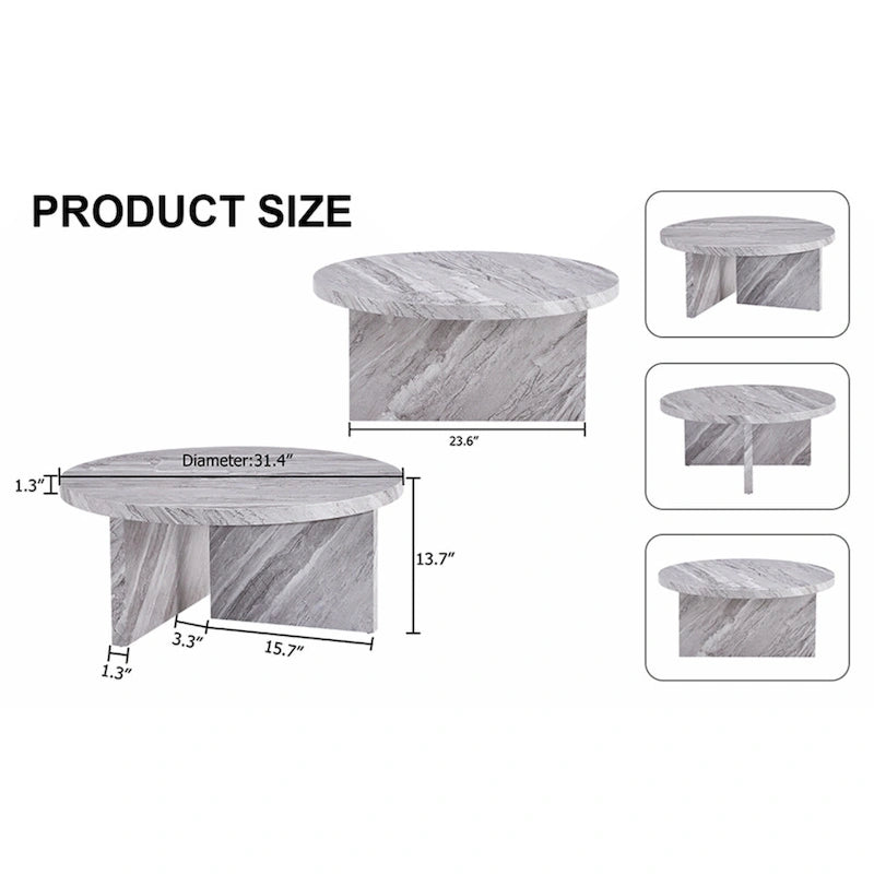 This round coffee table is suitable for small spaces and living rooms.