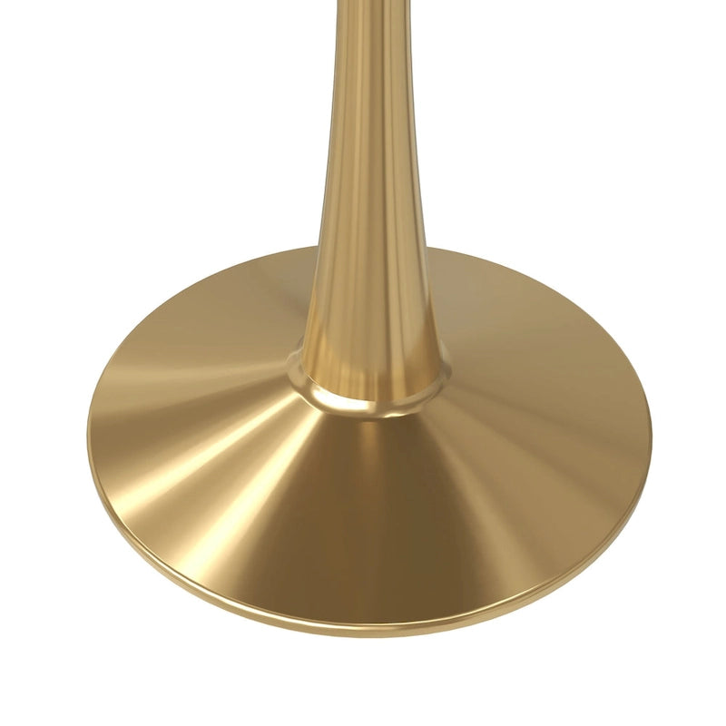 Bristol 35 Round Dining Table for 4 with MDF Tabletop in Gold Steel Base for Kitchen & Dining Room