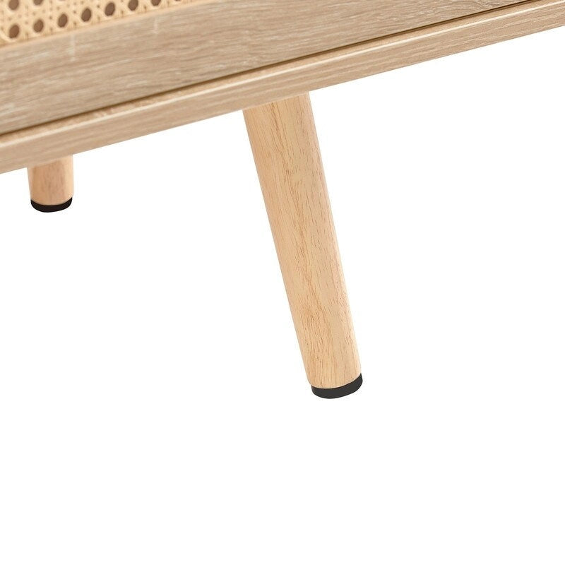 55.12 Rattan TV cabinet, double sliding doors