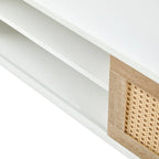 55.12 Rattan TV cabinet, double sliding doors