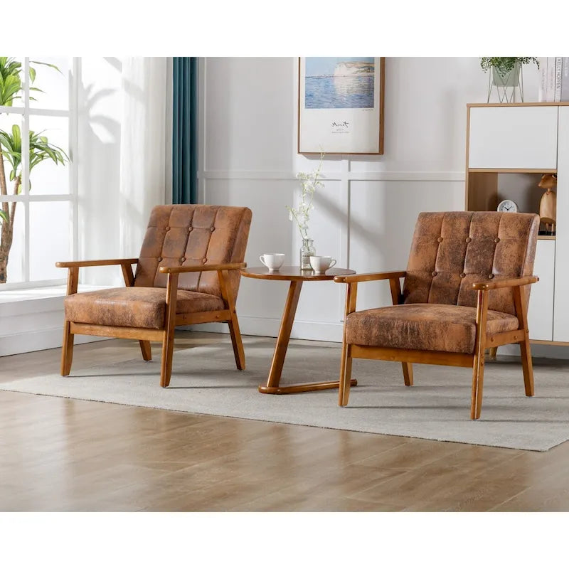 Accent Chairs Set of 2 with Side Table Arm Chair for Living Room Bedroom Office - 30.71H*25.39W *27.95D