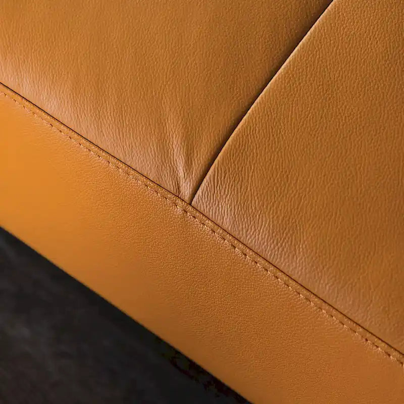 Jacques Modern Low Profile Leather L-Shaped Sectional with Chaise